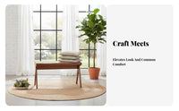 V-Leg Rattan Bench natural imperfection aesthetic artistic Long Stool Multi-Room Use for Entryway