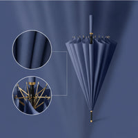 Long Handle Umbrella with 16 Ribs One-Handed Automatic Open Umbrella Windproof Heavy Duty for Commuters, Professionals, Commuting, Business Travel