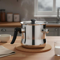 Heat-Resistant Handle Stainless Steel Milk Warmer Multicooktop Compatible Saucepan for Breakfast Making