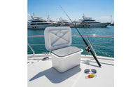 ABS Material Tackle Storage Box Space Saving Inspection Hatch Organizer Rotating Accessible Lid Deck Compartment Large Capacity for Boat Owners, Fishermen, Marine Cabin