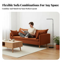 Japanese aesthetic Corduroy Settee Retro Sofa space-saving Living Room Furniture Minimalist for Apartment Dwellers, Interior Design aficionados, Young Adults, Studio Flat, Lounge Area, Bedroom, Home Creamice