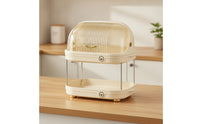 Nursing Bottle Storage Box with Cover Dust-Resistant Multifunctional Drainage Rack Ventilated Bottle Organizer with Dome Lid for Parents