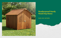 Insulated wooden dog house, raised floor