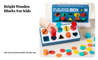 Develops Hand-Eye Coordination Color Shape Sorting Box Sturdy Wood Construction Shape and Color Matching Toy Chunky Pieces Child-Centered Sorting Box Ideal Gift for Preschoolers, Toddlers, Kindergarten, Preschool, Nursery
