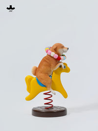 JXK 1/6摇摇马柴犬2.0模型仿真动物小狗周边黑柴汽车摆件车载手办