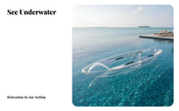 Transparent Kayak Underwater Viewing 2 Person Transparent Boat Impact Resistant Transparent Kayak for Couples, Photographers, Sightseeing, Photography