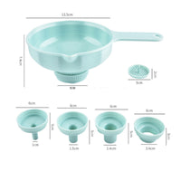 Detachable Funnel with Attachments Long-Handled Plastic Funnel Set Easy to Clean Food Grade for Bottle Filling, Canning