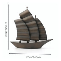 Sailboat Sculpture Sculptural Sailboat Ornament Slim for Office Desk, Model Room