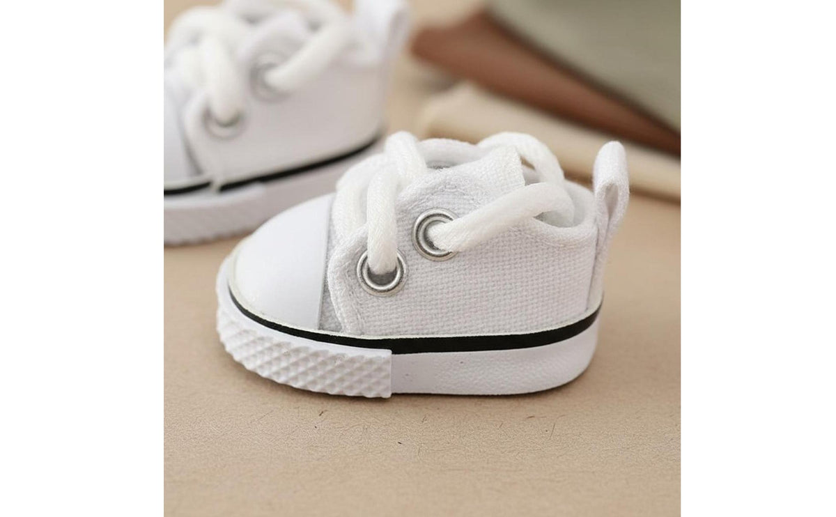 17cm Doll Shoes Detailed Design 3.8cm Doll Shoes Easy to Put On Miniature Canvas Sneakers for Kids, Display, Dollhouse Play
