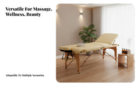 Foldable Massage Table Versatile Wooden Spa Bed Widened Design Adjustable Inking Couch for Physical Therapists, Estheticians, Medical Facility, Travel