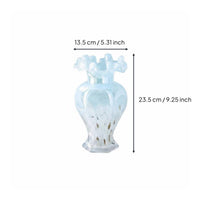 Art Glass Flower Holder Handmade Fluted Rim Flower Vase Elegant Design