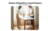Modern Minimalist Design Rectangular Table with Elephant Legs Sturdy Construction Dining Furniture Easy to Clean Indoor Furnishing Scratch Resistant for Small Apartment Dwellers, Families, Homeowners, Kitchen, Family Gatherings, Home