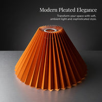 Textile Lampshade with 39 Pleated Design for Table Lamps and Ceiling Lights, Removable Shade for Bedside Easy Install Cloth Material