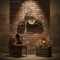 Wrought Iron Motorcycle Timepiece Large Size Motorcycle Wall Timepiece for Shop
