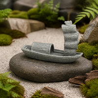 Miniature Simulation Boat for Aquarium and Garden Landscape Decoration