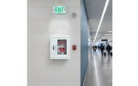 Stainless Steel AED Cabinet with Window Secure Wall-Mounted AED Box Heavy-Duty Defibrillator Storage Cabinet Transparent for Schools, Public Buildings, Offices