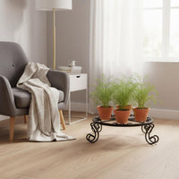 3 Pieces Wrought Iron Plant Stand Heavy Duty Metal Flower Pot Holder Rust-Proof
