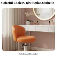 Wheeled Low-Back Vanity Chair Easy Assembly Low-Back Rolling Chair Compact Size