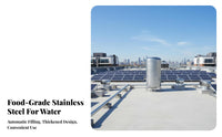 Stainless Steel Water Container Thickened Wall Rooftop Water Storage Container Long-Lasting Stainless Steel Pressure Container Leak-Proof for Property Owners, Rural Residents, Household, Farms, Gardens, Industrial Sites