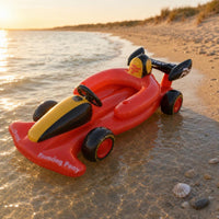 Safe Inflatable Race Car Oversized Pool Lounger with Steering Wheel Long-Lasting Car Pool Lounger Tear-Resistant for Beach