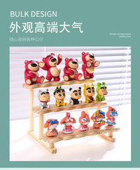 木质盲盒收纳展示架阶梯式手办置物架模型摆件石膏娃娃梯形展示架
