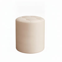 Upholstered Stool Small Leather-Like Stool Low-Height for Dressing Area