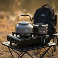 Camp Cooker Frying Pan Set 3-Piece Hard Anodized Matte Dark Gray Outdoor Cooking Utensils