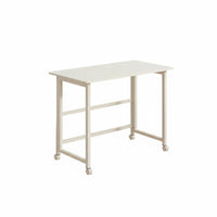 Foldable Rolling Desk Foldable Design Rolling Computer Rolling Table Space-Saving With Storage Shelf for Students