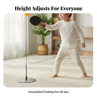 Flexible Shaft Racket Sport Pong Height Adjustable Elastic Rod Racket Sport Pong Return Er Stable Metal Base Table Tennis Self-Training Device