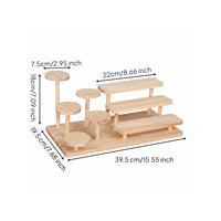 Wooden Display Rack Desktop Size Tiered Display Stand Space Saving