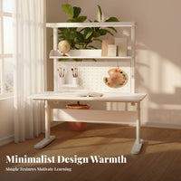 Adjustable Desk and Chair Set Built-in Bookstand Ergonomic Desk and Chair Set Rounded Corners Tilting Desktop for Home Schooling