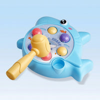 Shark Pounding Toy Sturdy Whack-Atarget Toy with Mallet Pounding Hammer Sturdy Game Easy Setup for Toddlers, Playroom, Daycare