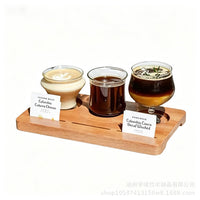 Solid Wood Three-Hole Coffee Tasting Tray for Single Origin Coffee