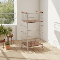 Rolling Laundry Cart Multi-Tier Wire Storage Wire Laundry Trolley Storage Rack for Utility Room