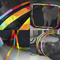 Foldable Cat Tunnel Set with Mesh Two-Piece Cat Rolling Cage Pet Supplies