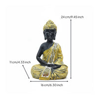 Gold Buddha Statue Carved Details Resin Buddha Figurine Indoor Outdoor Use