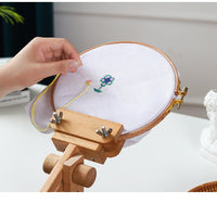 Qingfei Wooden Portable Embroidery Frame with Table Clamp