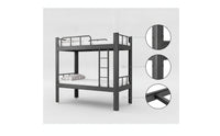 Iron Bunk Bed Space-Saving Metal Bunk Bed Furniture for Employees, Roommates, Student Apartment, Employee Housing, Shared Room