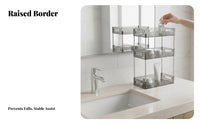 Tiered Cosmetic Holder Space-Saving Countertop Organizer Clear Design for Adults