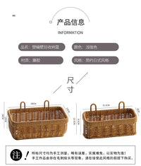 姜蒜收纳筐编织挂篮厨房生姜蒜头葱鸡蛋水果壁挂篮仿藤收纳盒