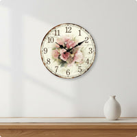 Wood Grain Wall Clock Battery Powered Vintage Wall Clock Easy to Read