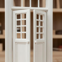 1:12 Scale Dollhouse Door Pane-Style Two Panel Toplight Door Rectangular Frame