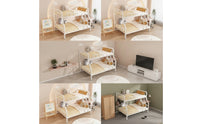 Space-Saving Metal Bunk Bed No Box Spring Needed Bunk Bed with Ladder Compact Furniture Sturdy for Children, Shared Room, Bedroom