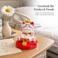 Cute Cat Resin Phone Holder & Glasses Display Stand for Desk Decor