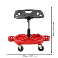 Adjustable Rolling Shop Stool Ergonomic Repair Specialist Stool with Wheels Heavy Duty for Mechanics, Vehicle Finishers, Auto Repair