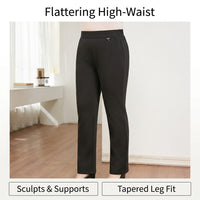 Women Trousers High Waisted with Fleece Lined for Winter Warmth, Tapered Skinny Leg Design for Comfort, Slimming Fit