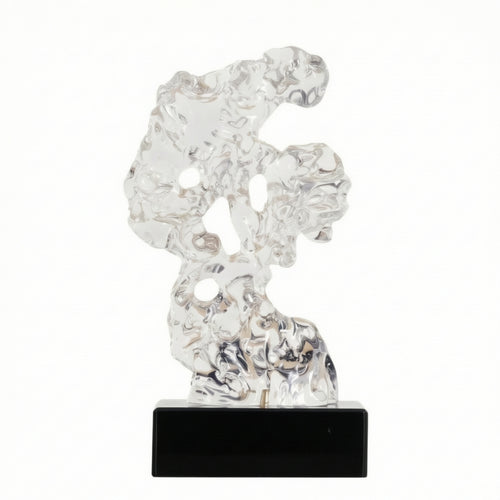 Taihu Stone Sculpture Transparent Ornament Zen for Office, Tea Room