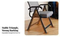 Mesh-Back Folding Armchair Easy Assembly Collapsible Seat Sturdy Frame