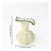 Handmade Glass Flower Vase Mouth-Blown Handmade Glass Vase for Tabletop