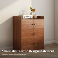 1 Piece Storage Cabinet Freestanding Cupboard Organizer Storage Cabinet with Doors High Capacity Wooden Furniture Suitable for Bedroom Living Room Hallway